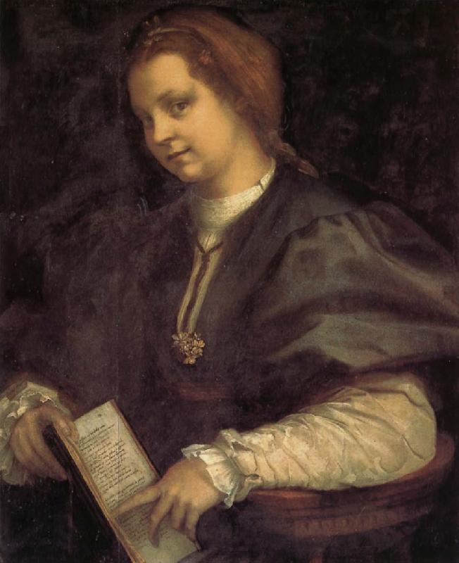 Andrea del Sarto Portrait of girl holding the book Germany oil painting art